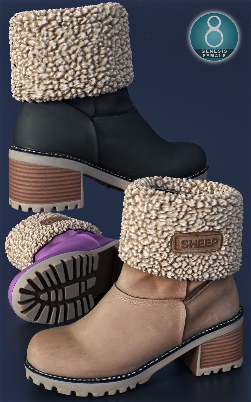 Comfy Ankle Booties for G8F by N/A