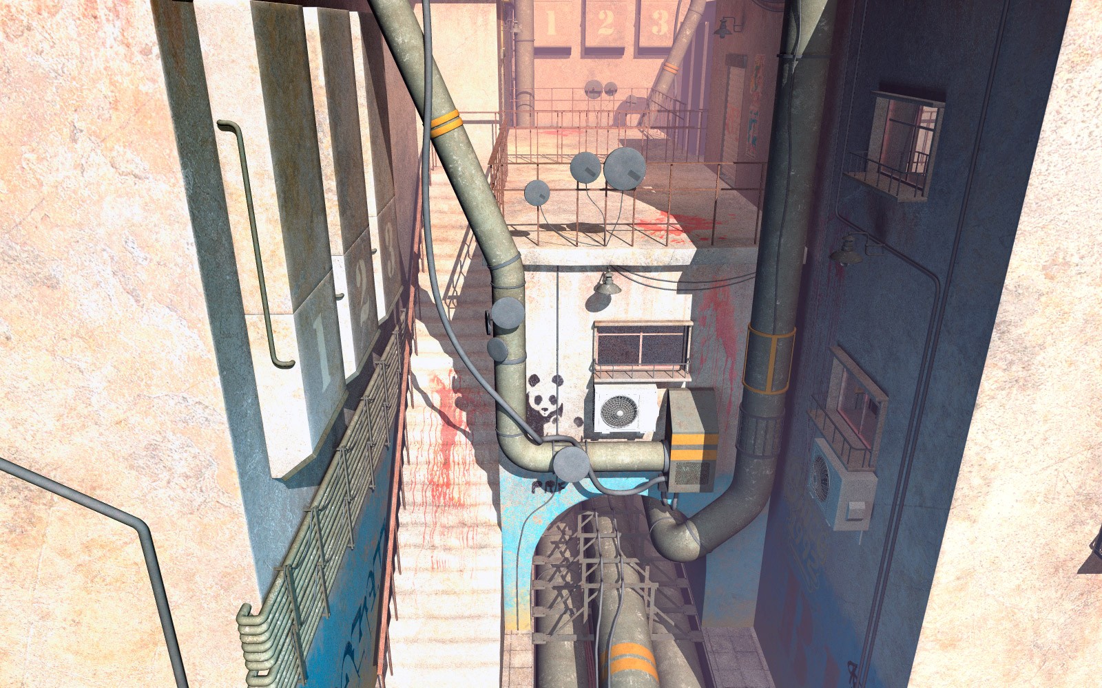 Courtyard with pipes for Daz Studio by N/A