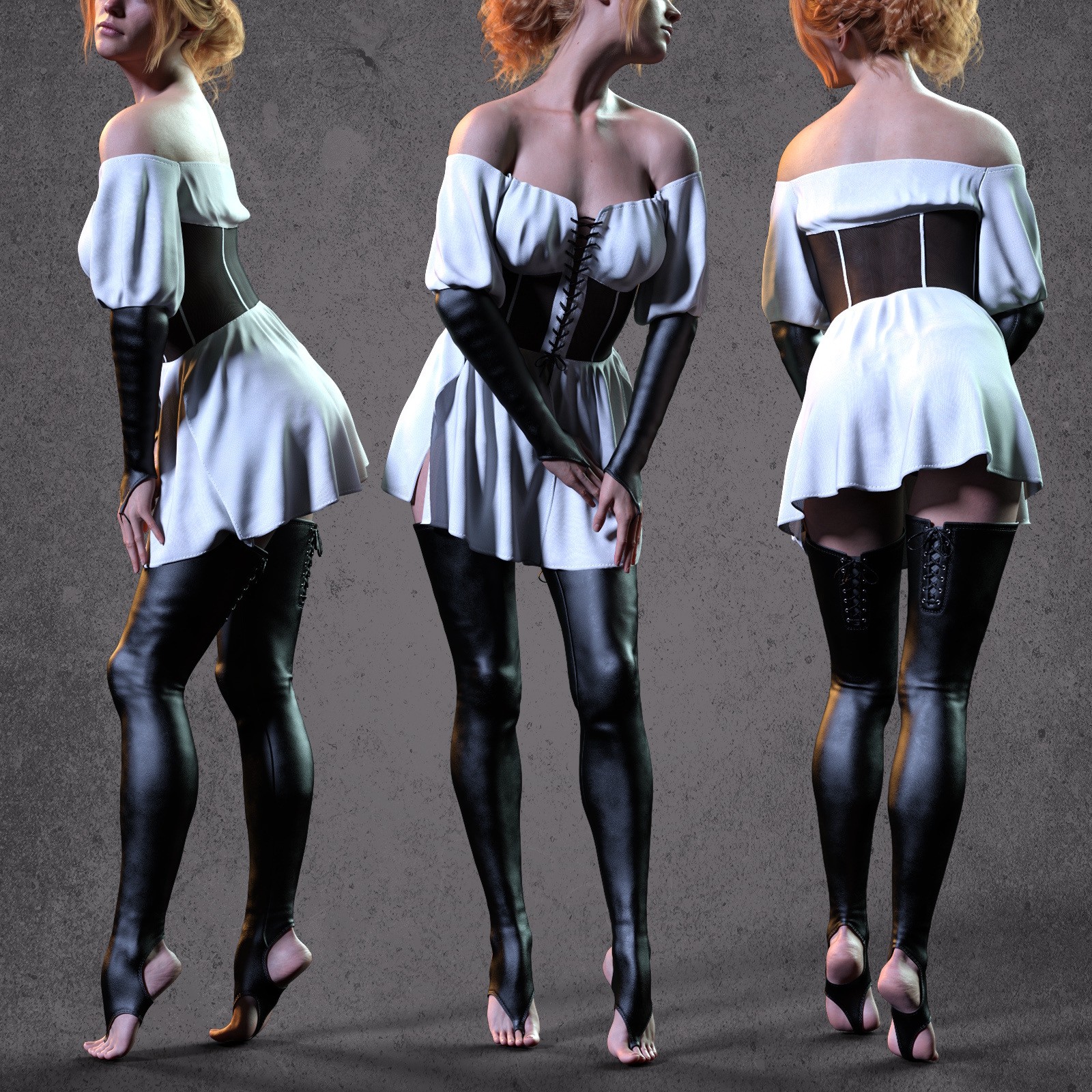 DTT Renaissance off-shoulder Dress Set for G8F and G9 by N/A