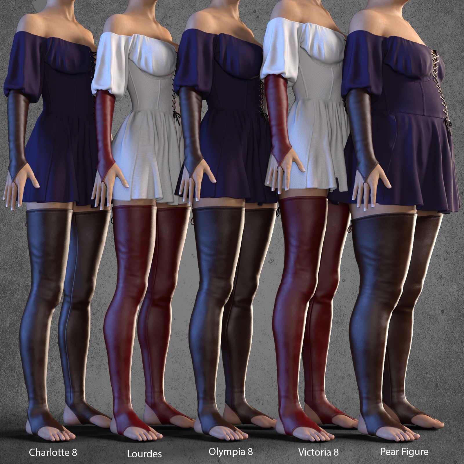 DTT Renaissance off-shoulder Dress Set for G8F and G9 by N/A