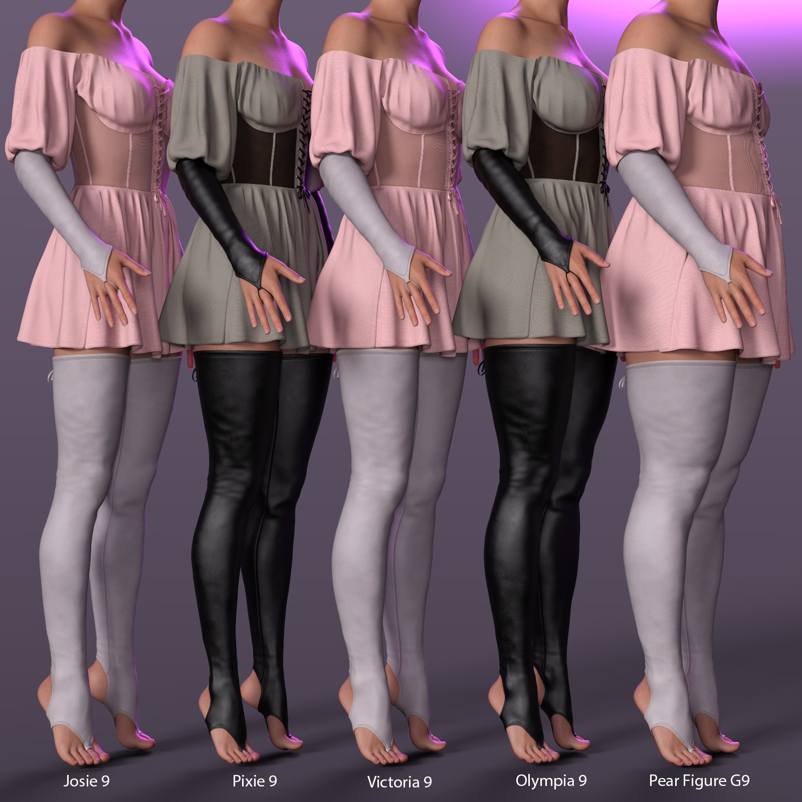 DTT Renaissance off-shoulder Dress Set for G8F and G9 by N/A