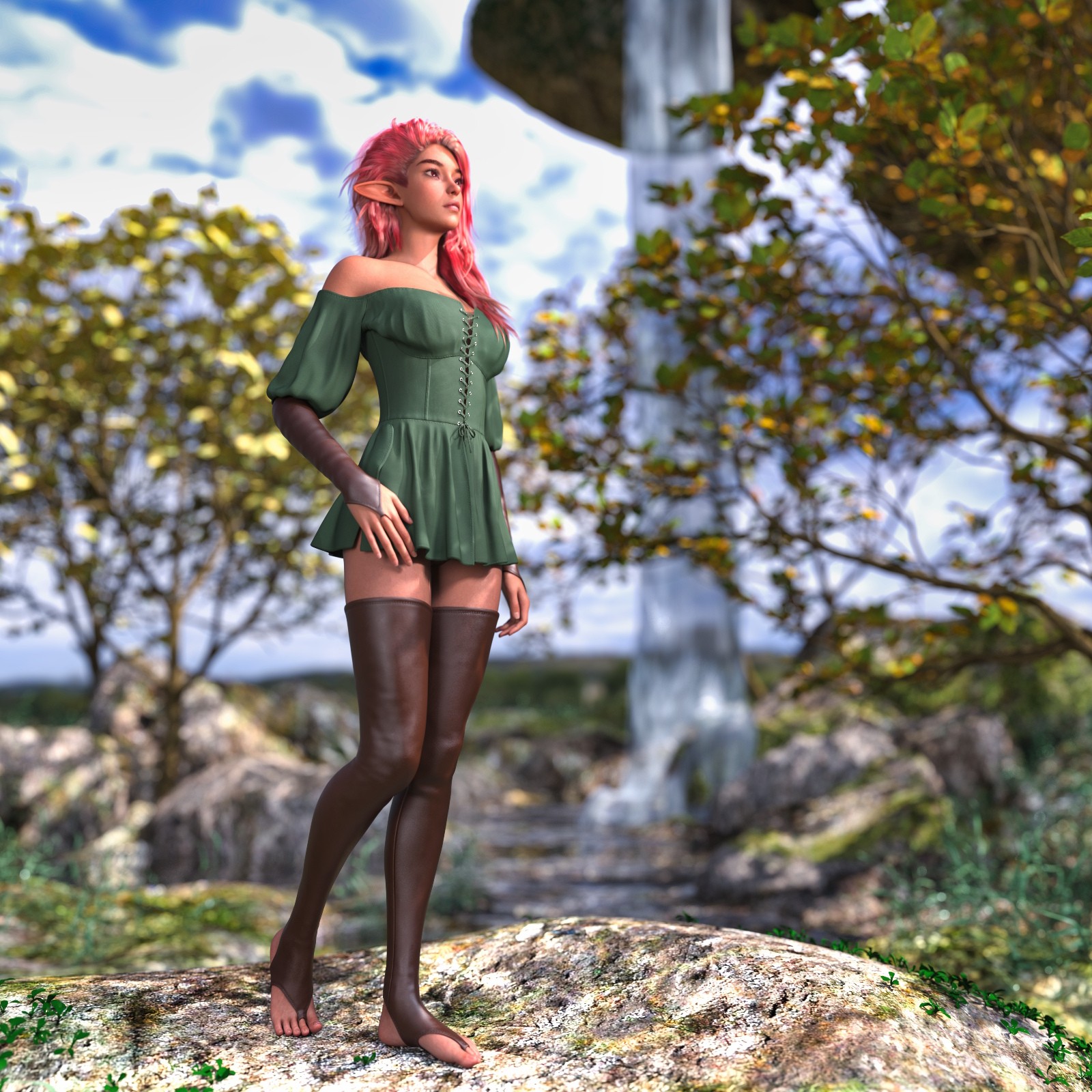 DTT Renaissance off-shoulder Dress Set for G8F and G9 by N/A