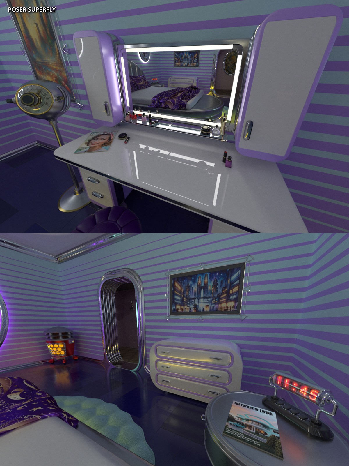 Pulp Sci Fi Bedroom by N/A