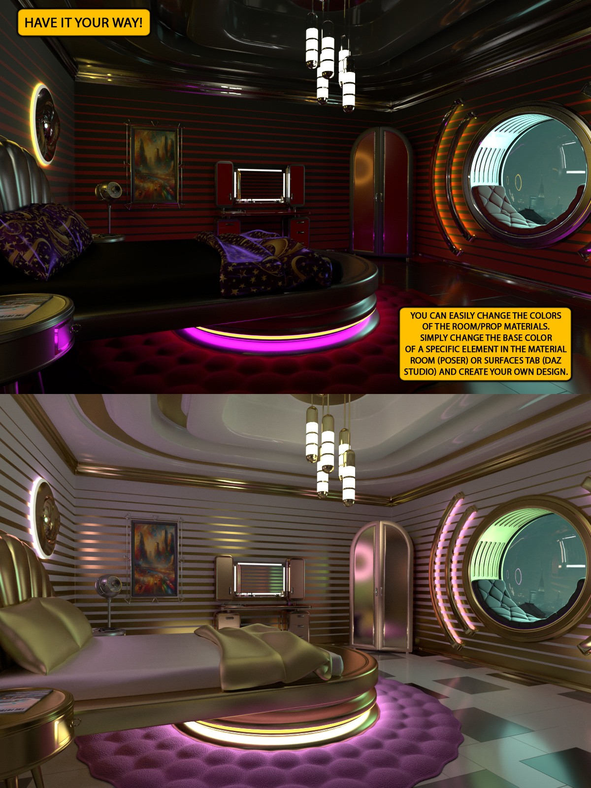 Pulp Sci Fi Bedroom by N/A