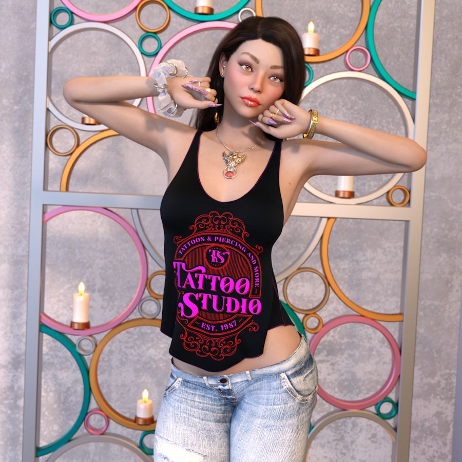 DA-Statements for dForce Loose Graphic Tank G8G8.1F G9 by Sveva by N/A