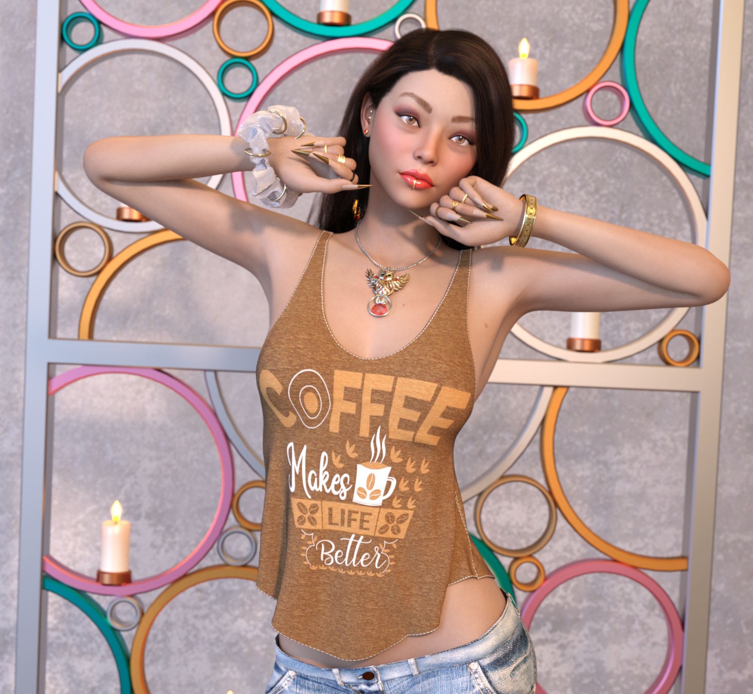 DA-Statements for dForce Loose Graphic Tank G8G8.1F G9 by Sveva by N/A