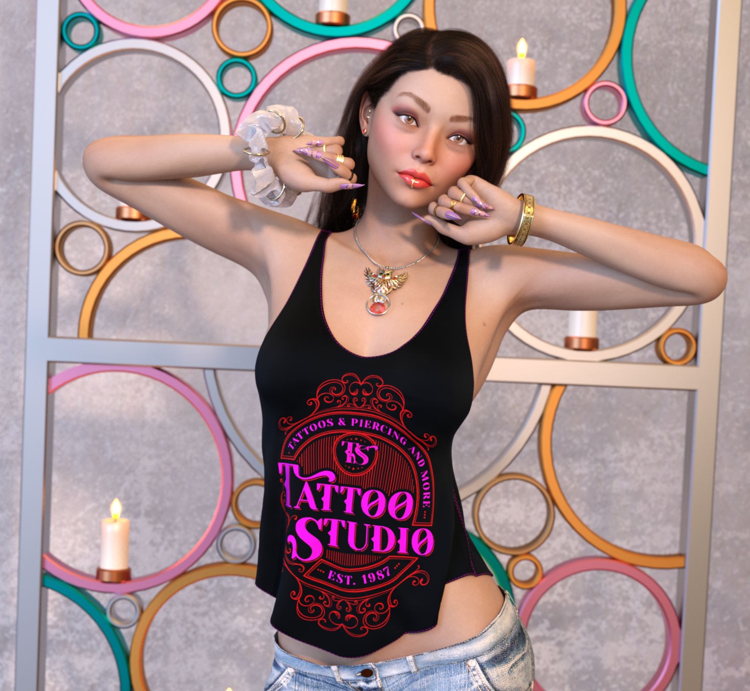 DA-Statements for dForce Loose Graphic Tank G8G8.1F G9 by Sveva by N/A