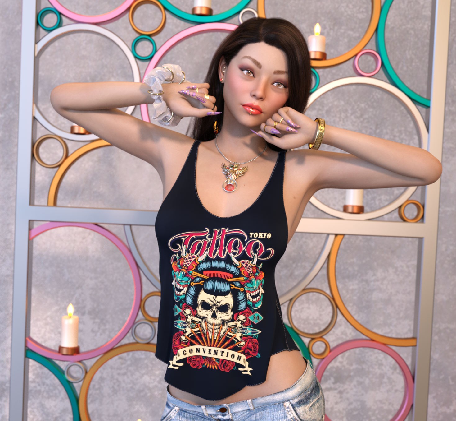 DA-Statements for dForce Loose Graphic Tank G8G8.1F G9 by Sveva by N/A