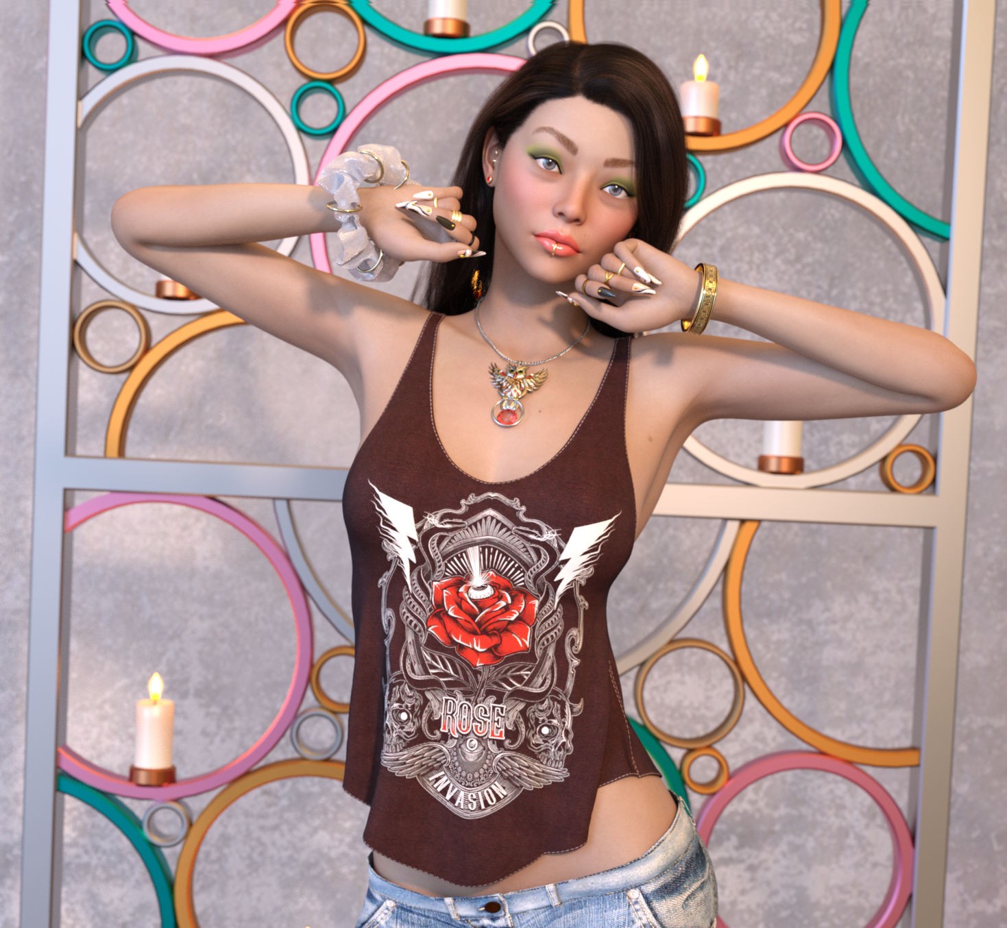 DA-Statements for dForce Loose Graphic Tank G8G8.1F G9 by Sveva by N/A