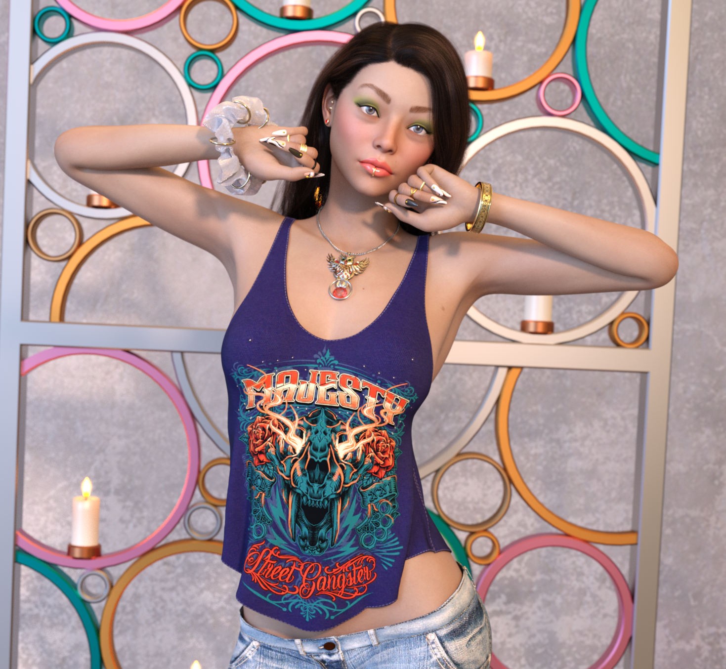 DA-Statements for dForce Loose Graphic Tank G8G8.1F G9 by Sveva by N/A
