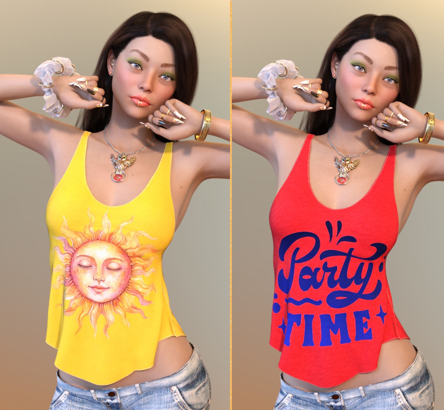 DA-Statements for dForce Loose Graphic Tank G8G8.1F G9 by Sveva by N/A