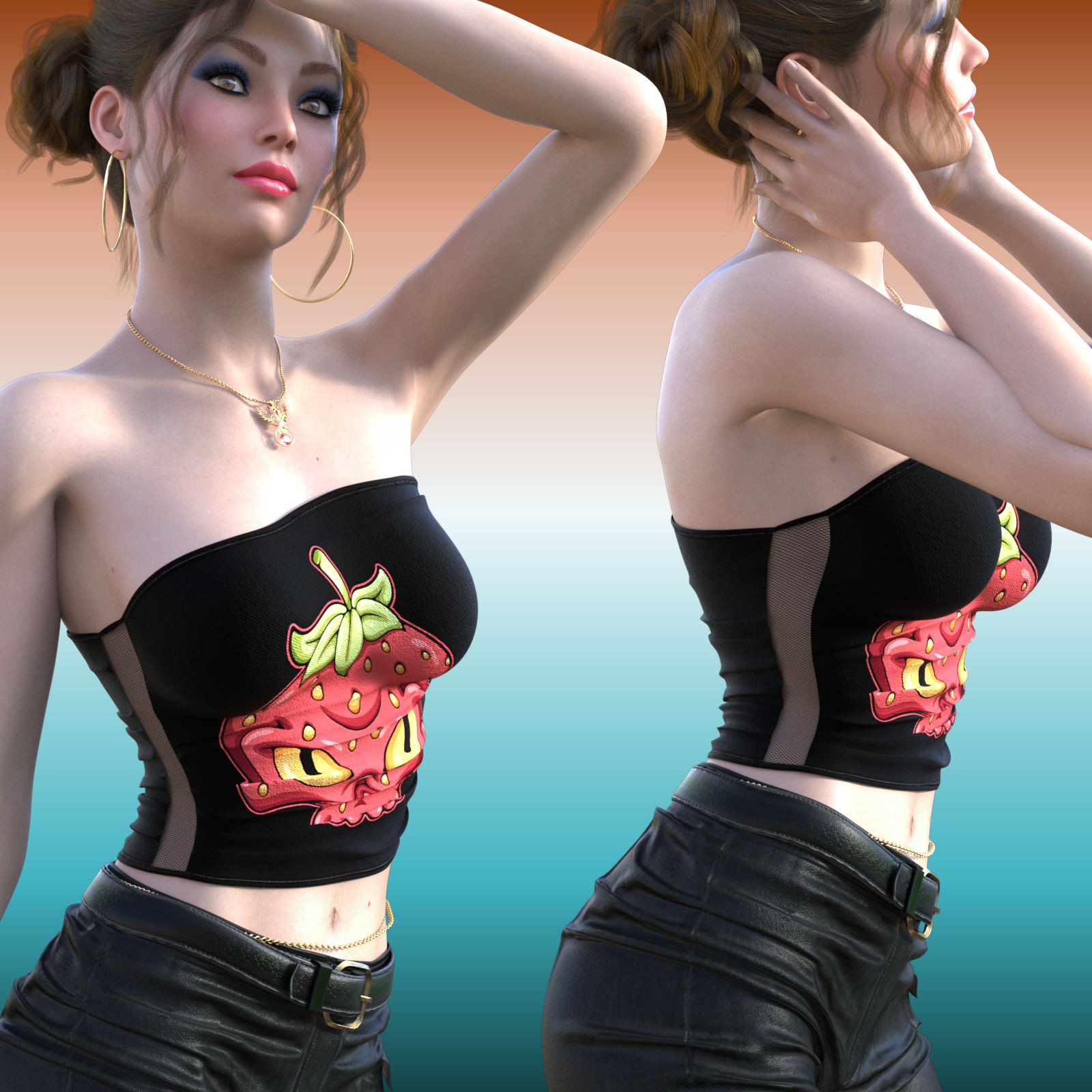 DA-Sweetheart for dForce Grunge Tube Top Genesis 8-8.1Female by lilflame by N/A
