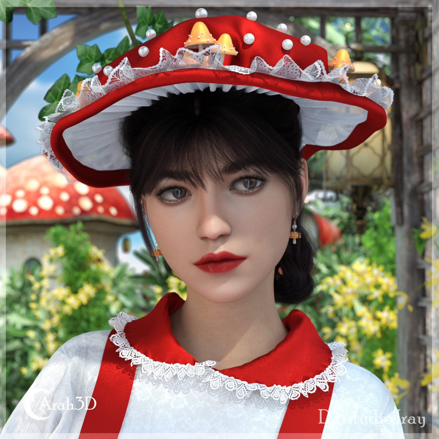 Arah3D Mushroom Hats for G8F and G9 by N/A
