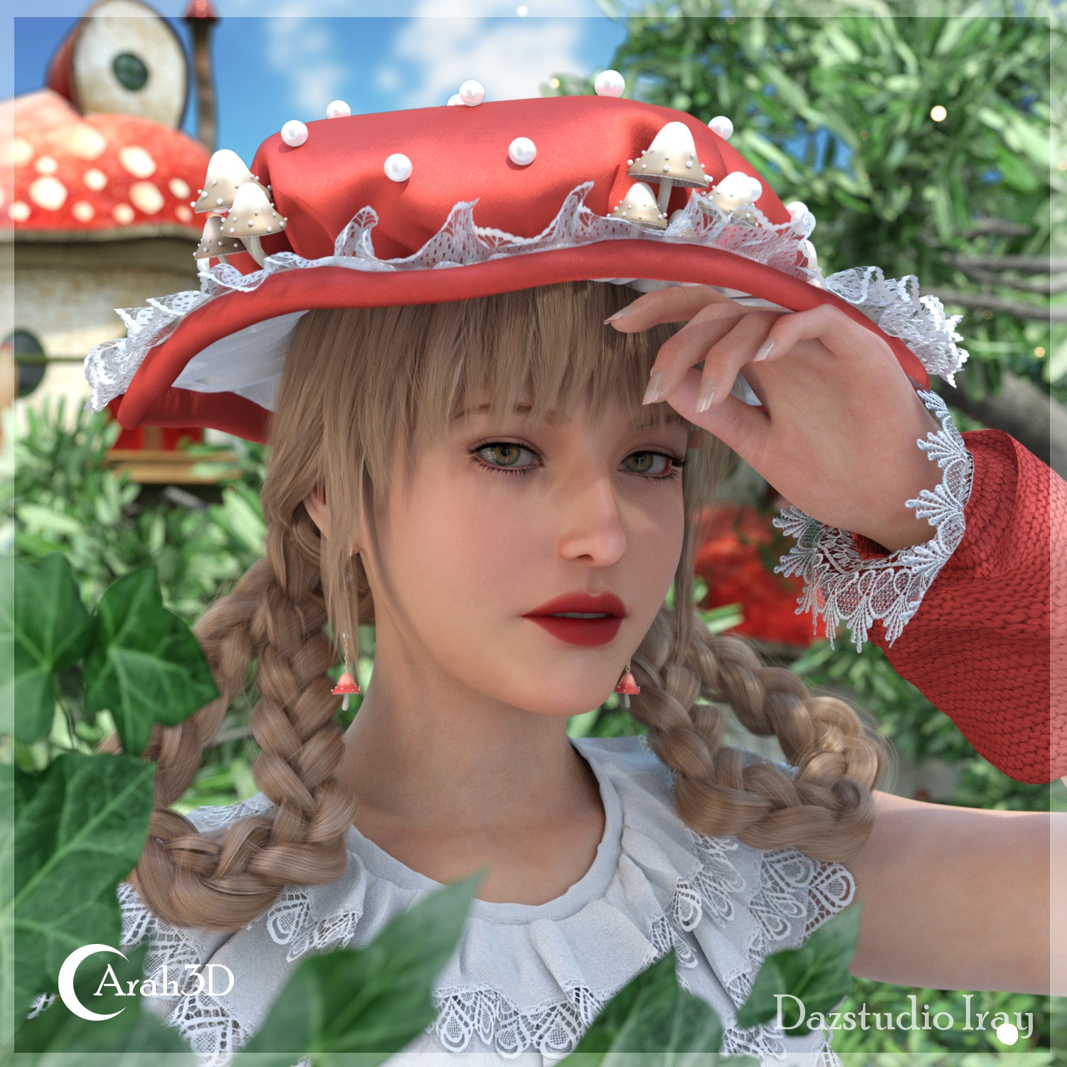 Arah3D Mushroom Hats for G8F and G9 by N/A