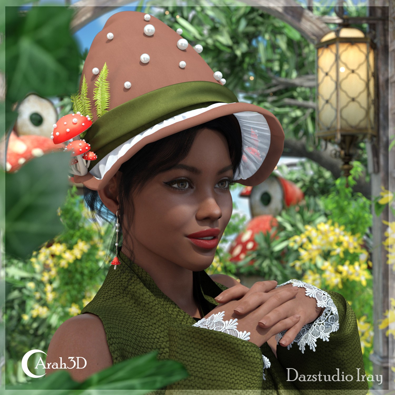 Arah3D Mushroom Hats for G8F and G9 by N/A