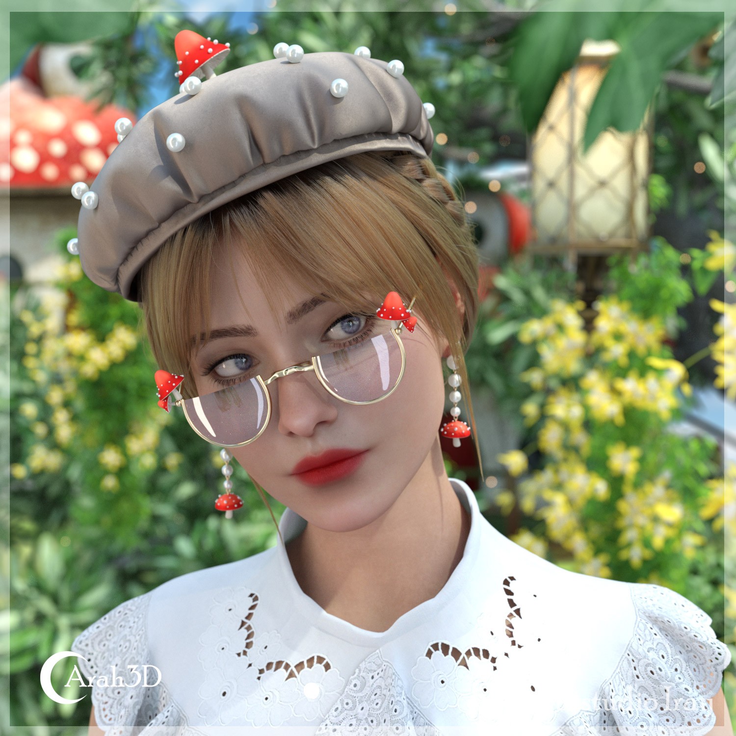 Arah3D Mushroom Hats for G8F and G9 by N/A