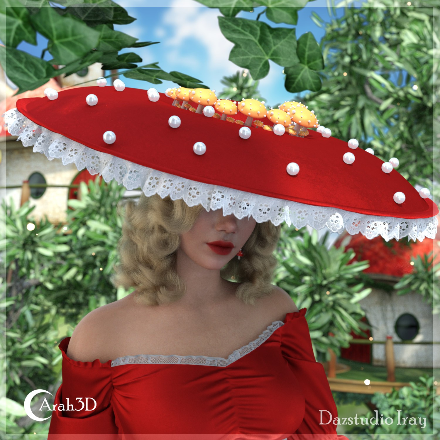 Arah3D Mushroom Hats for G8F and G9 by N/A