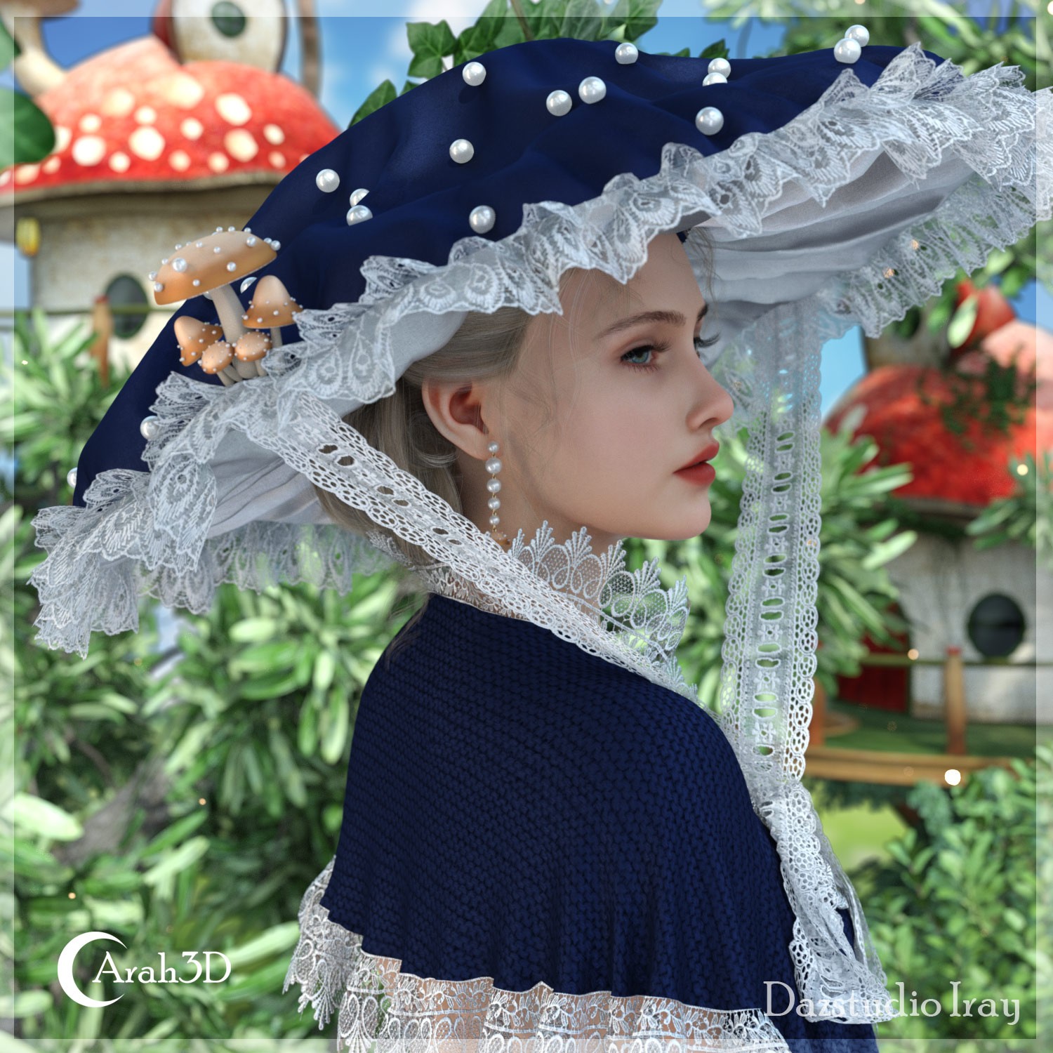 Arah3D Mushroom Hats for G8F and G9 by N/A