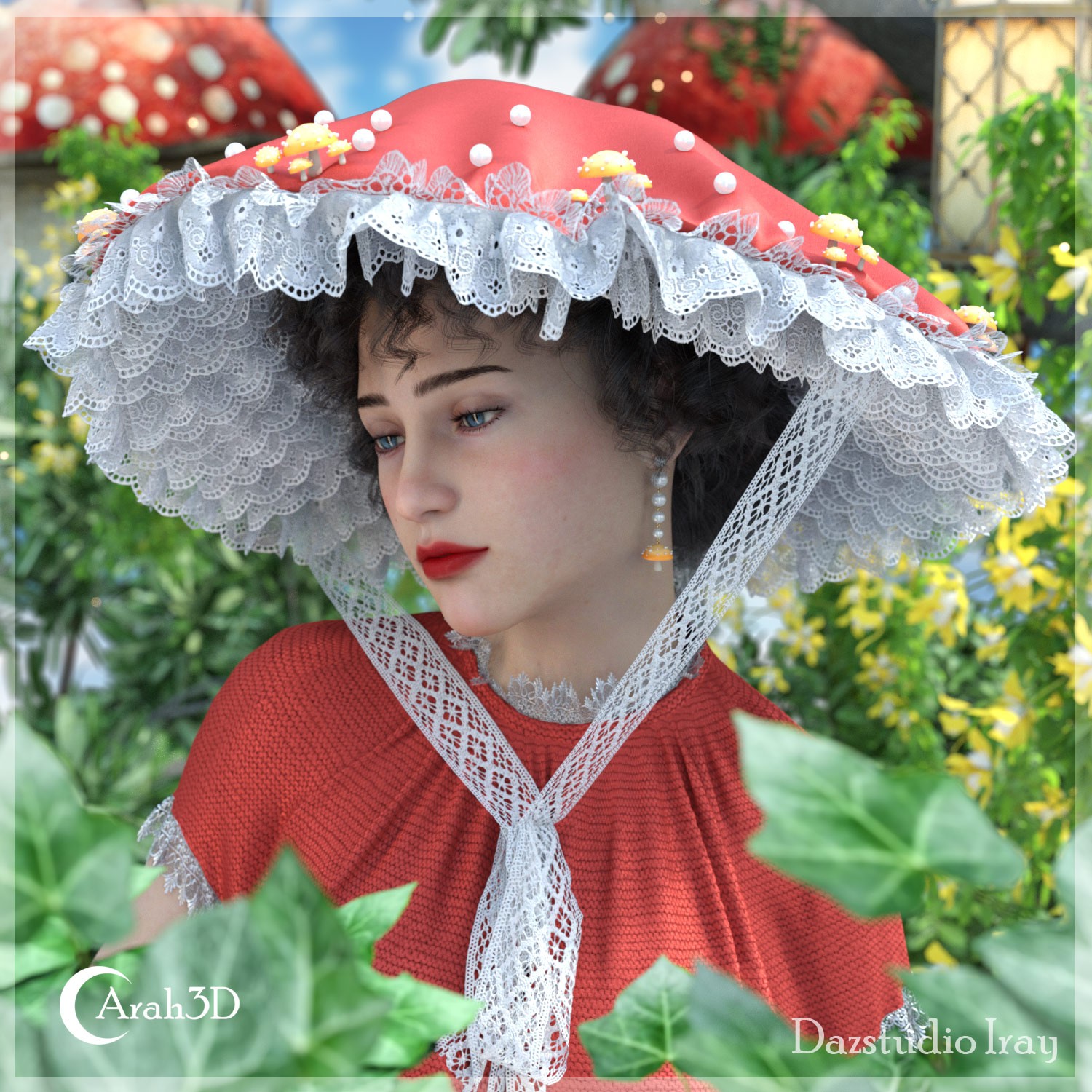 Arah3D Mushroom Hats for G8F and G9 by N/A