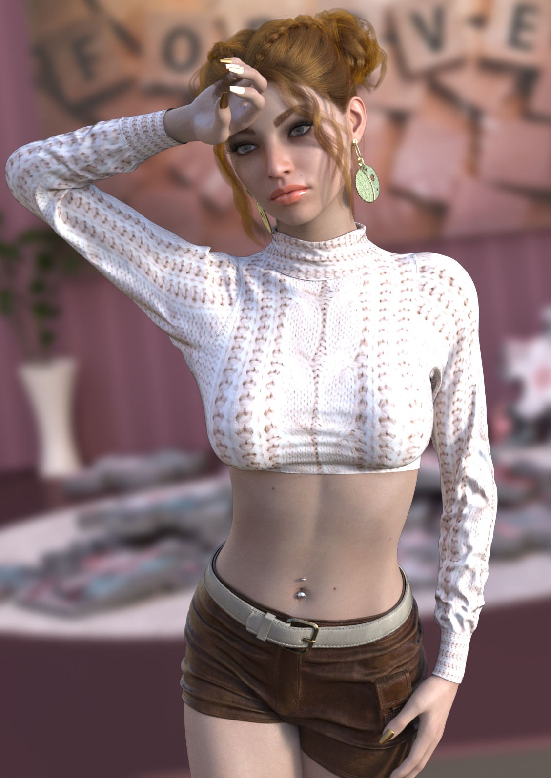 DA-Vanilla for dForce Cozy Cropped Sweater by Sveva by N/A