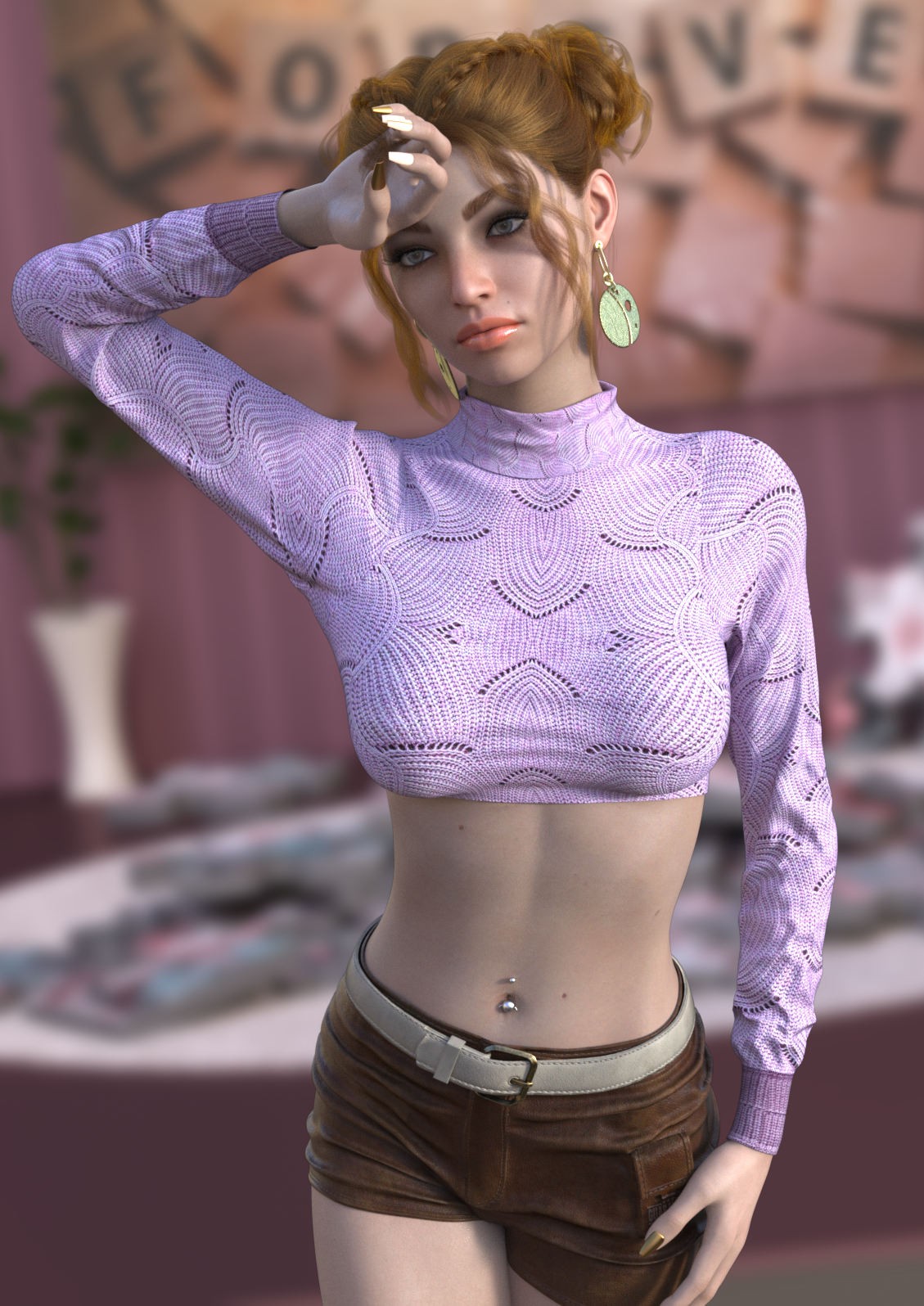 DA-Vanilla for dForce Cozy Cropped Sweater by Sveva by N/A