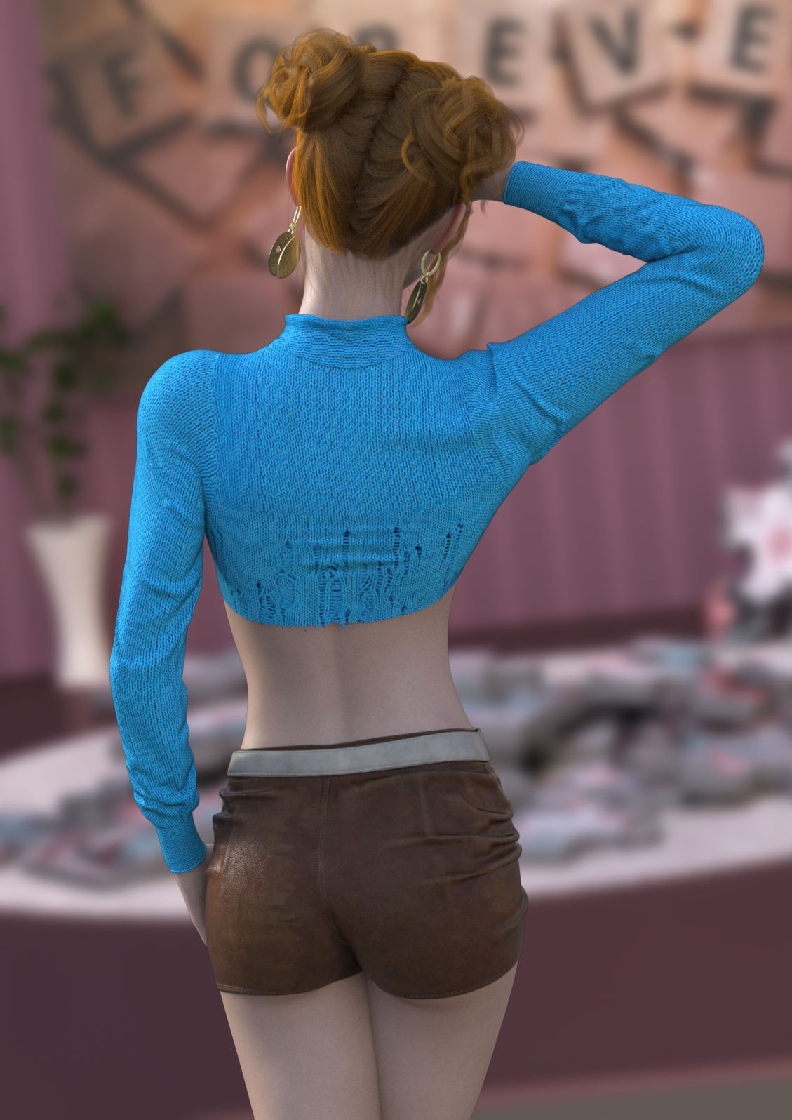 DA-Vanilla for dForce Cozy Cropped Sweater by Sveva by N/A