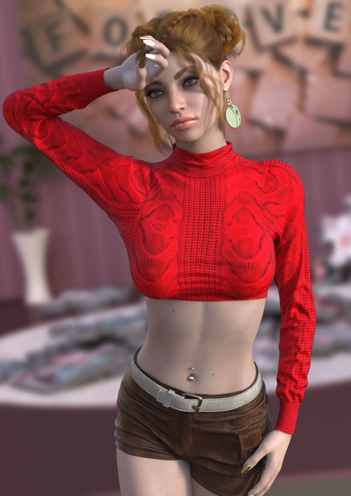 DA-Vanilla for dForce Cozy Cropped Sweater by Sveva by N/A