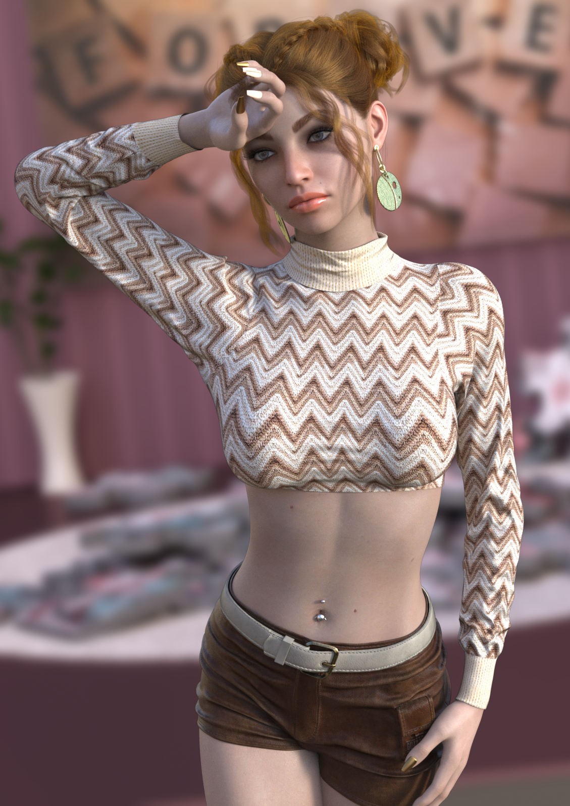 DA-Vanilla for dForce Cozy Cropped Sweater by Sveva by N/A