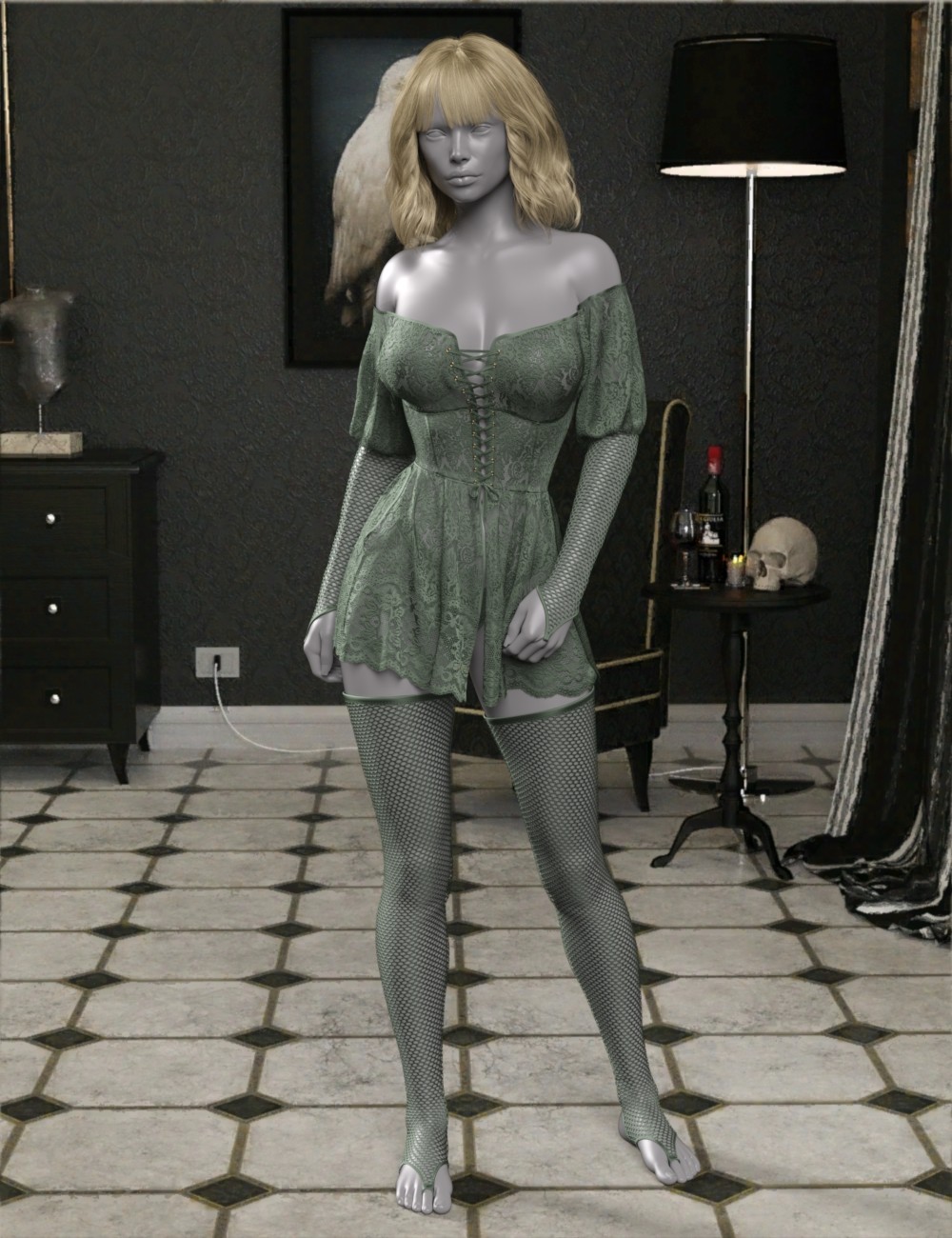 InStyle - DTT Renaissance off-shoulder Dress Set for G8F and G9 by N/A