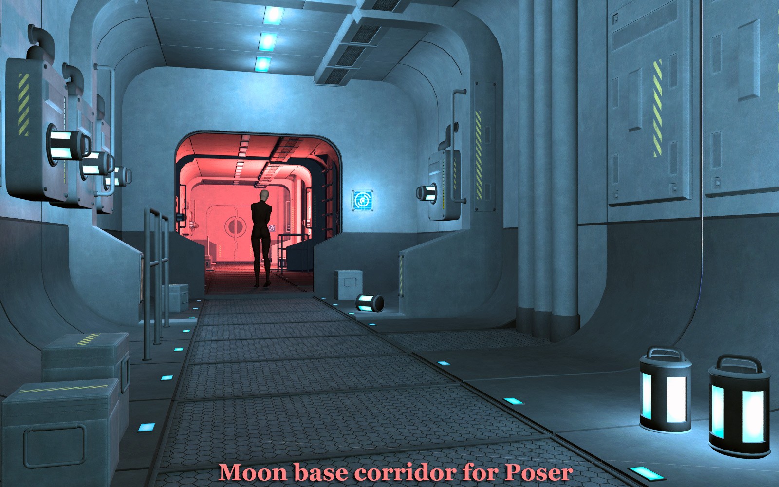 Moon base corridor for Poser by N/A