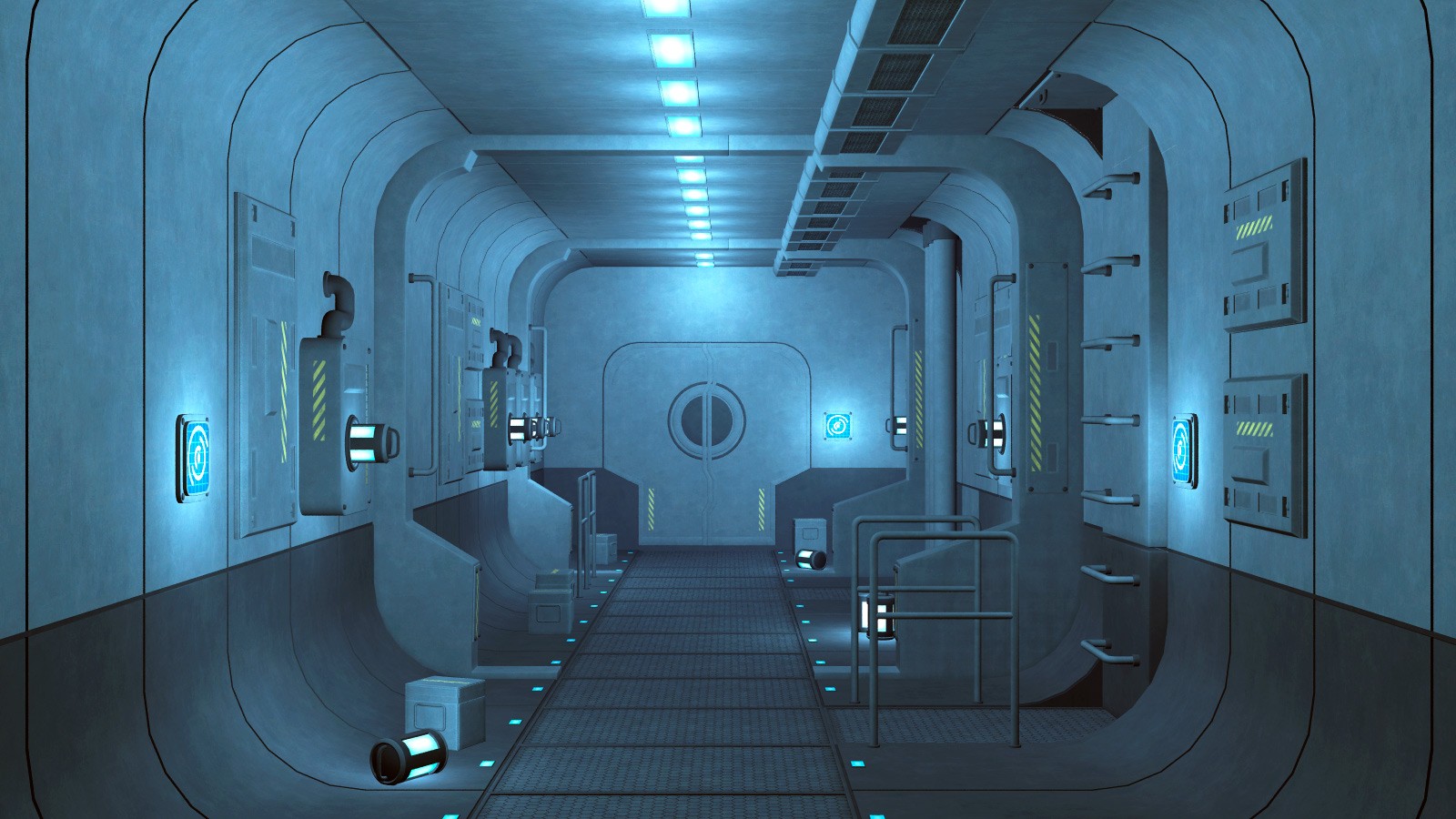 Moon base corridor for Poser by N/A