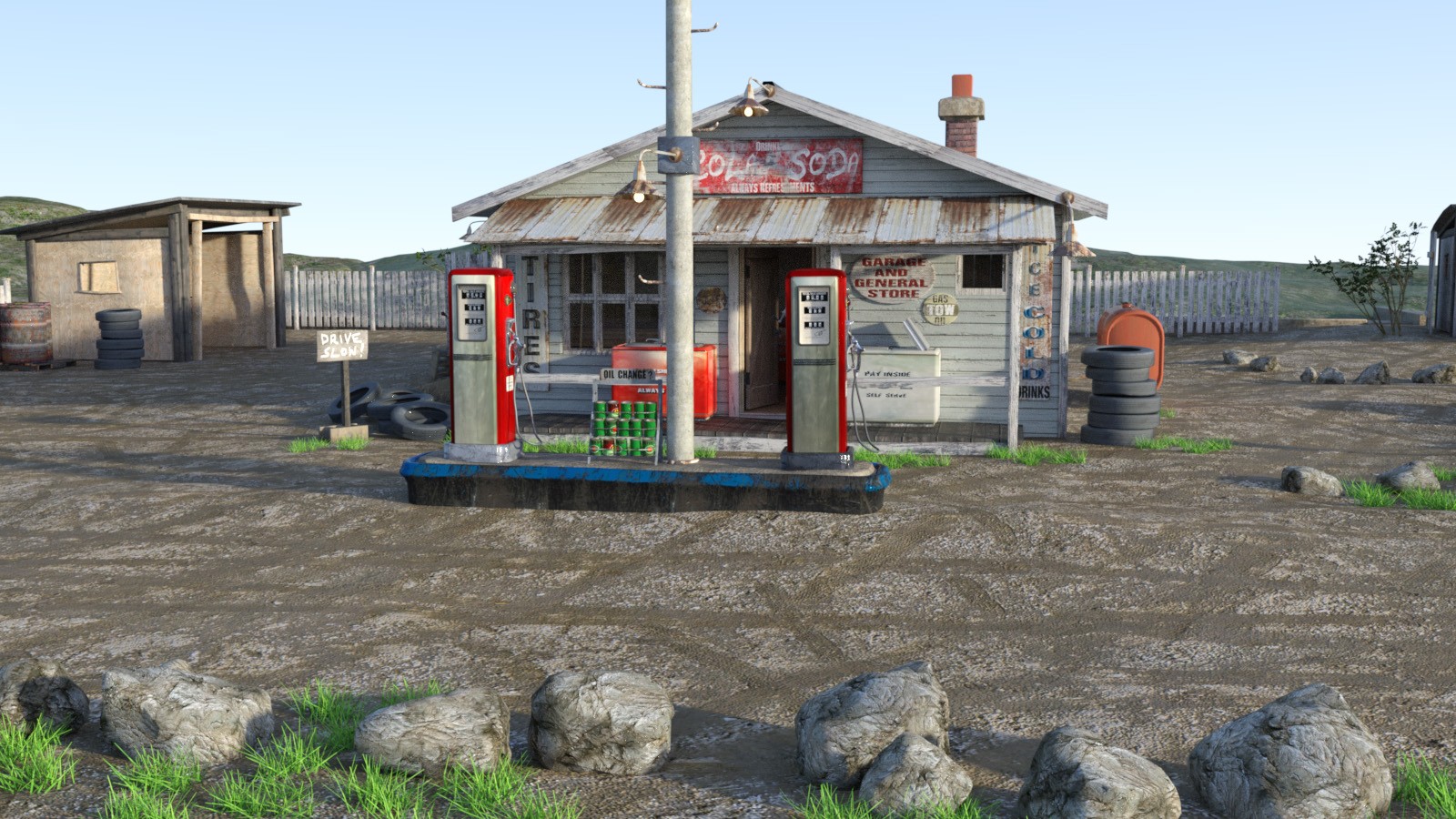 1stB Last Chance Gas Station iRay & 3DL by N/A