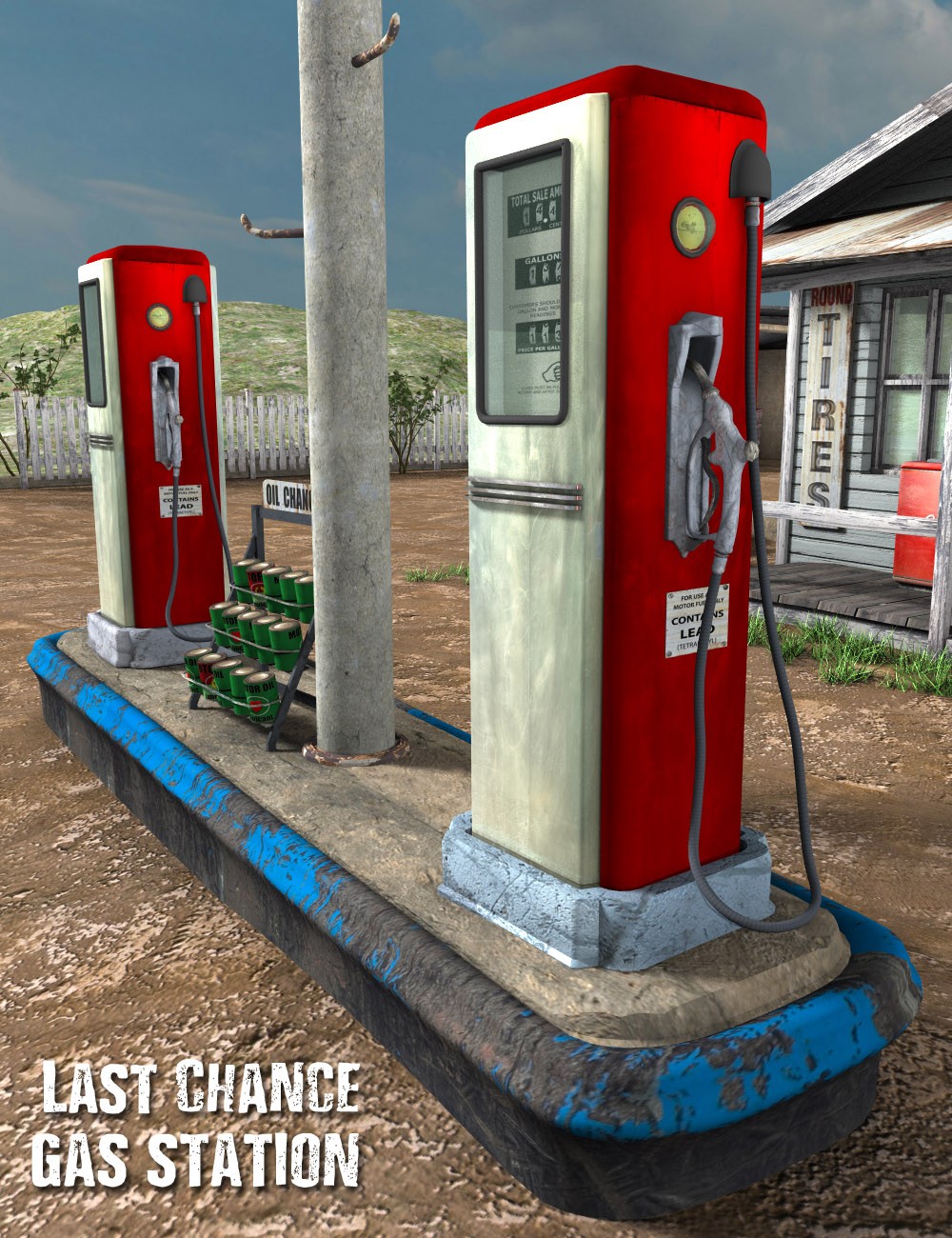 1stB Last Chance Gas Station iRay & 3DL by N/A