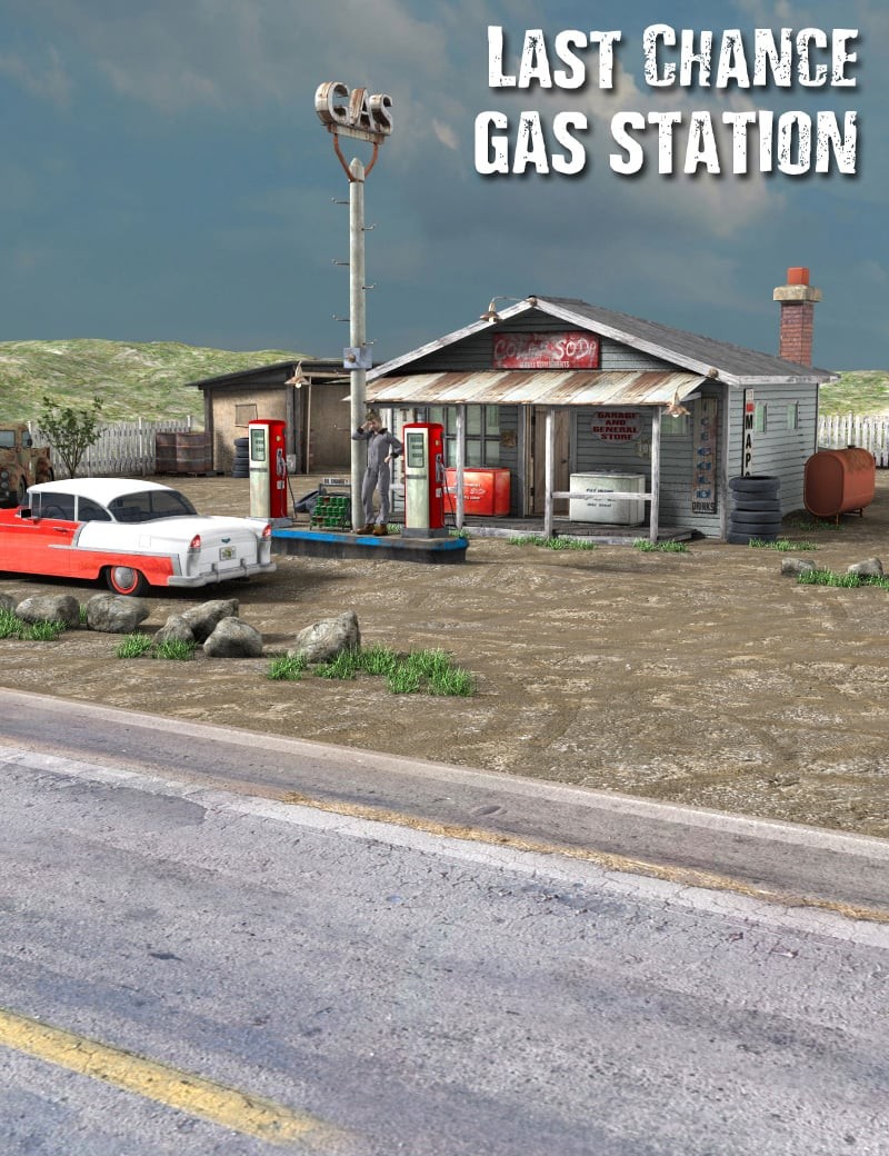 1stB Last Chance Gas Station iRay & 3DL by N/A