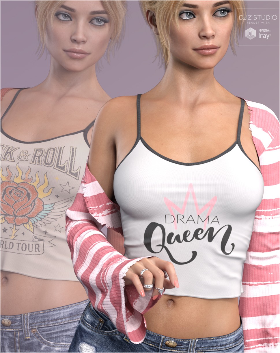 Knitted Textures for Essentials Casual Shrug and Tank by N/A