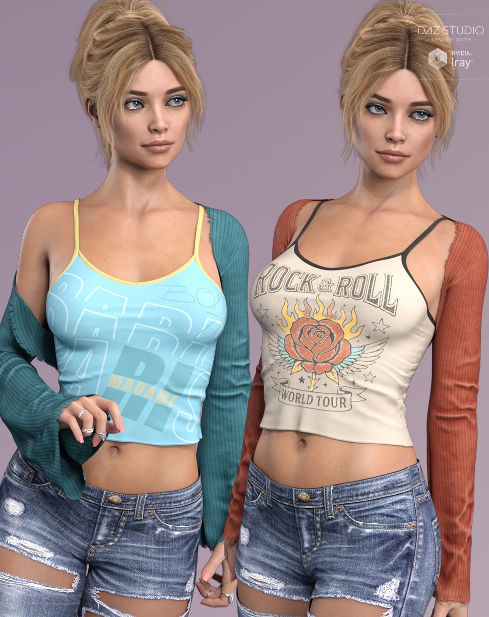 Knitted Textures for Essentials Casual Shrug and Tank by N/A