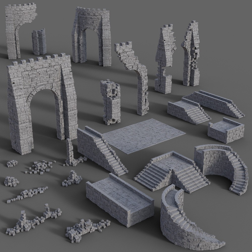 Castle Ruines Kit for Daz Studio by N/A