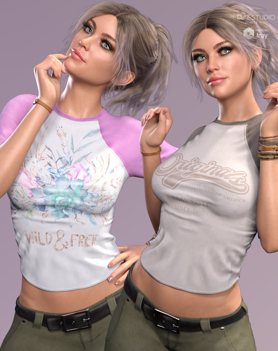 Trendy Textures for dForce 3 Quarter Sleeve Top by N/A