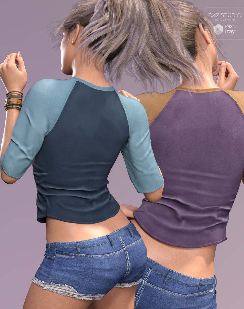 Trendy Textures for dForce 3 Quarter Sleeve Top by N/A