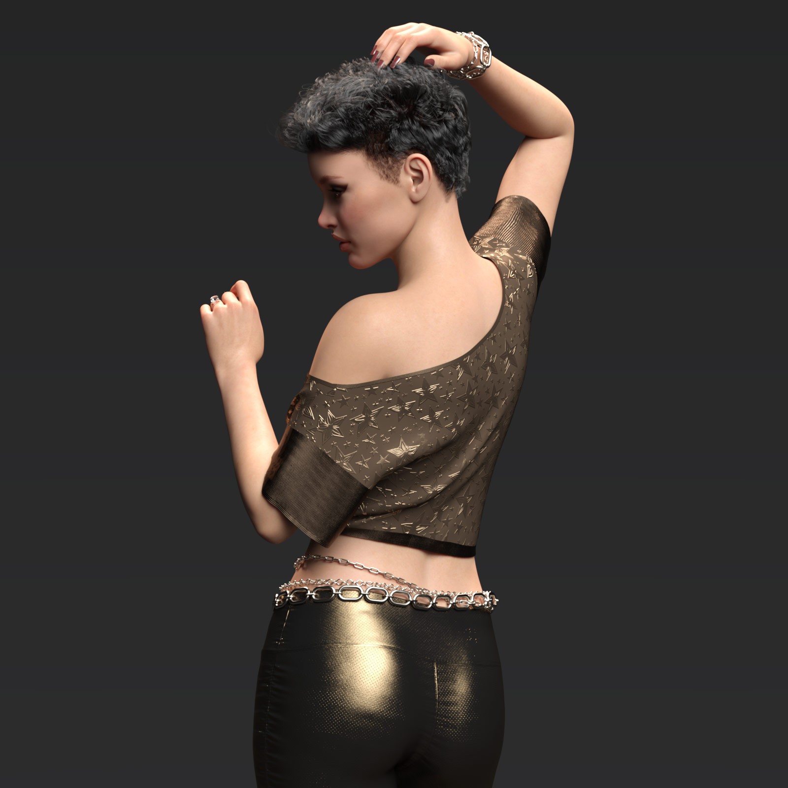 Fashion Assymetrical Crop Tee G8-G9 by N/A