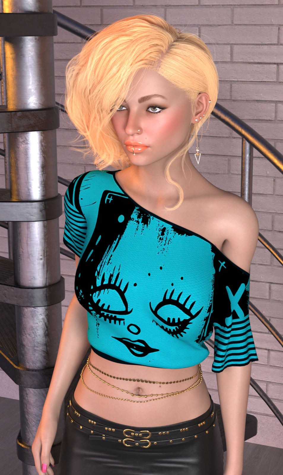 DA-SweetHeart for dforce - Assymetrical Crop Top - Genesis 8 and 9 by kaleya by N/A