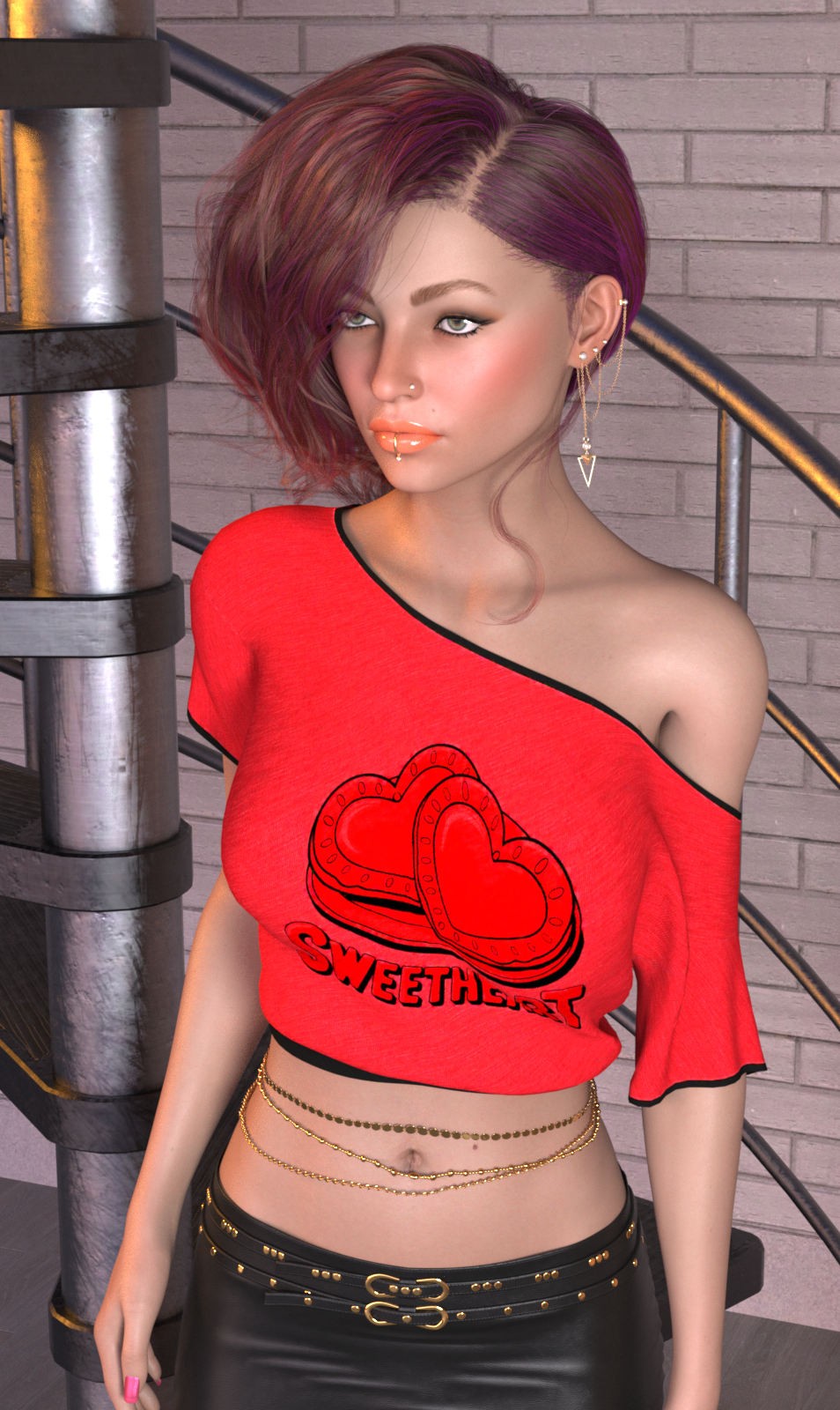 DA-SweetHeart for dforce - Assymetrical Crop Top - Genesis 8 and 9 by kaleya by N/A