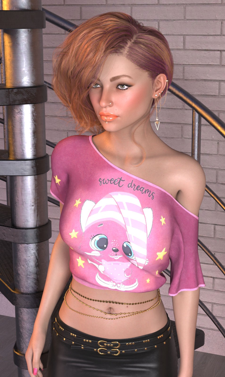 DA-SweetHeart for dforce - Assymetrical Crop Top - Genesis 8 and 9 by kaleya by N/A