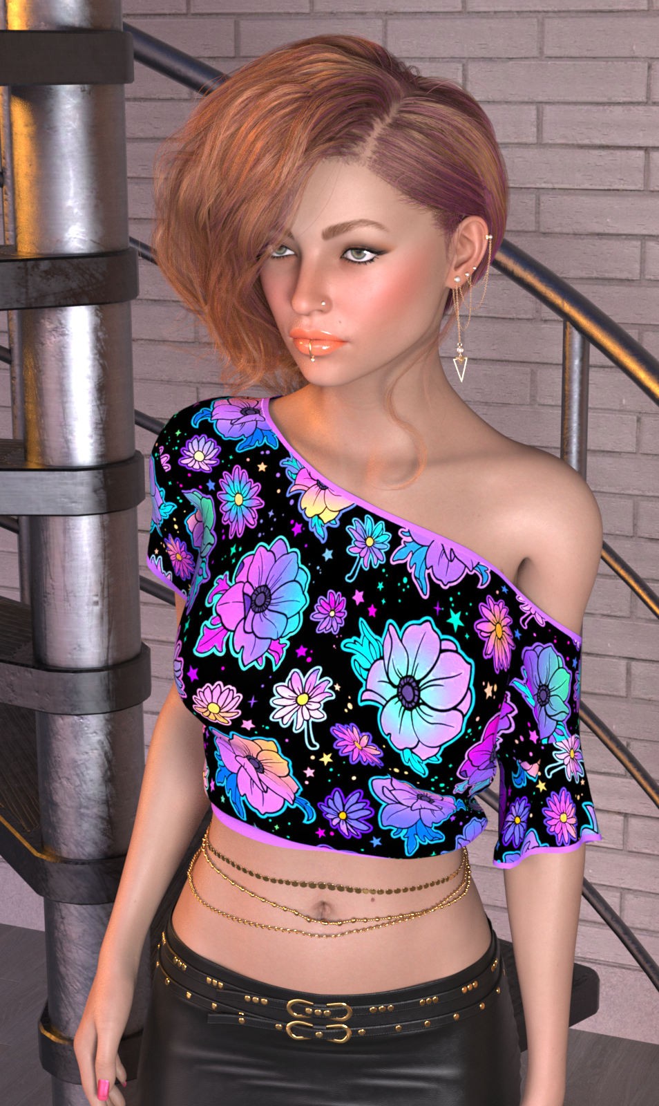 DA-SweetHeart for dforce - Assymetrical Crop Top - Genesis 8 and 9 by kaleya by N/A
