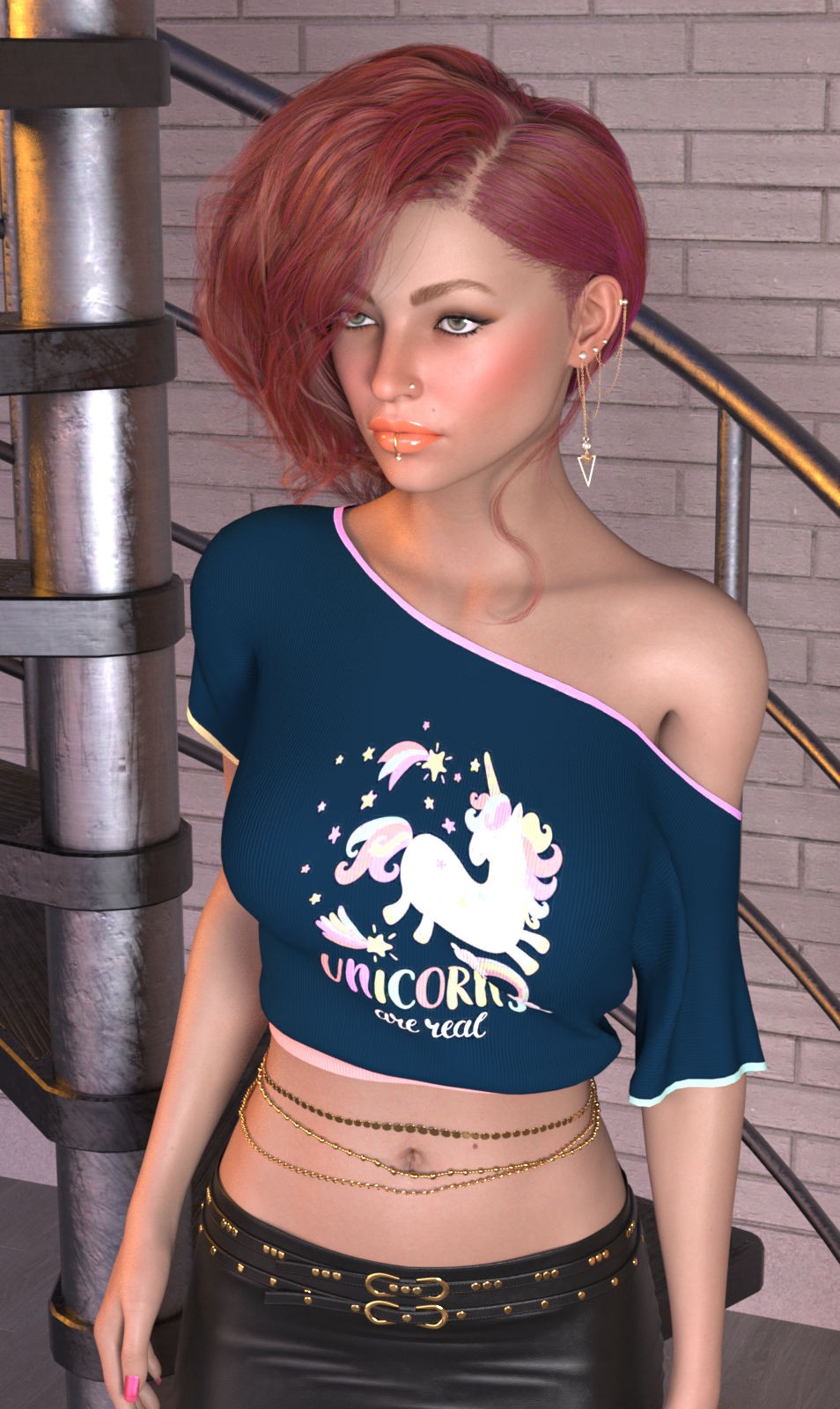 DA-SweetHeart for dforce - Assymetrical Crop Top - Genesis 8 and 9 by kaleya by N/A