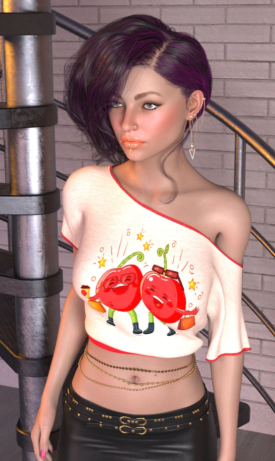 DA-SweetHeart for dforce - Assymetrical Crop Top - Genesis 8 and 9 by kaleya by N/A