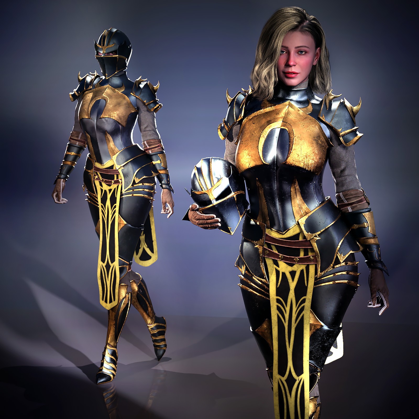 Aurum Sentinel Armor Set for Genesis 9 Female by N/A