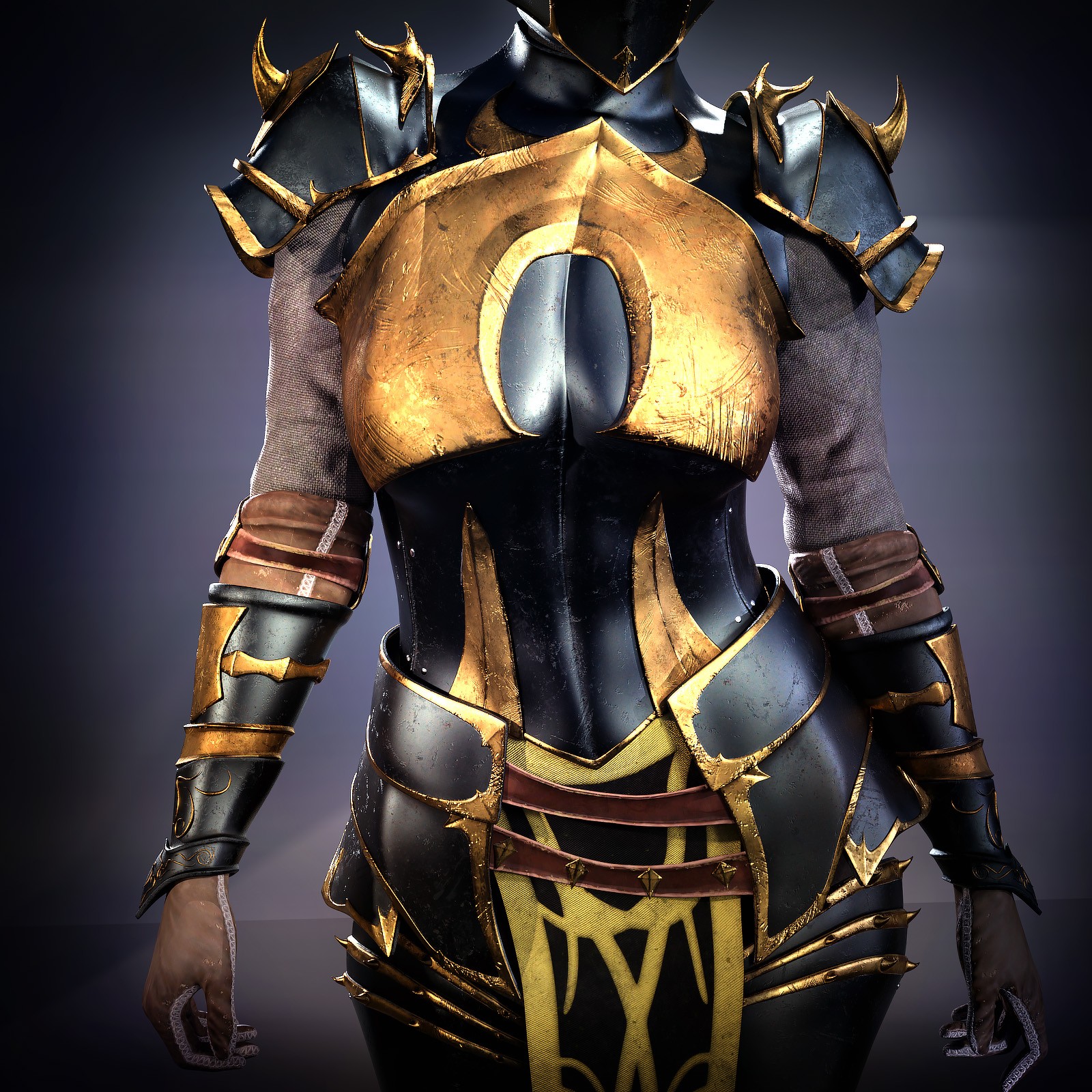 Aurum Sentinel Armor Set for Genesis 9 Female by N/A