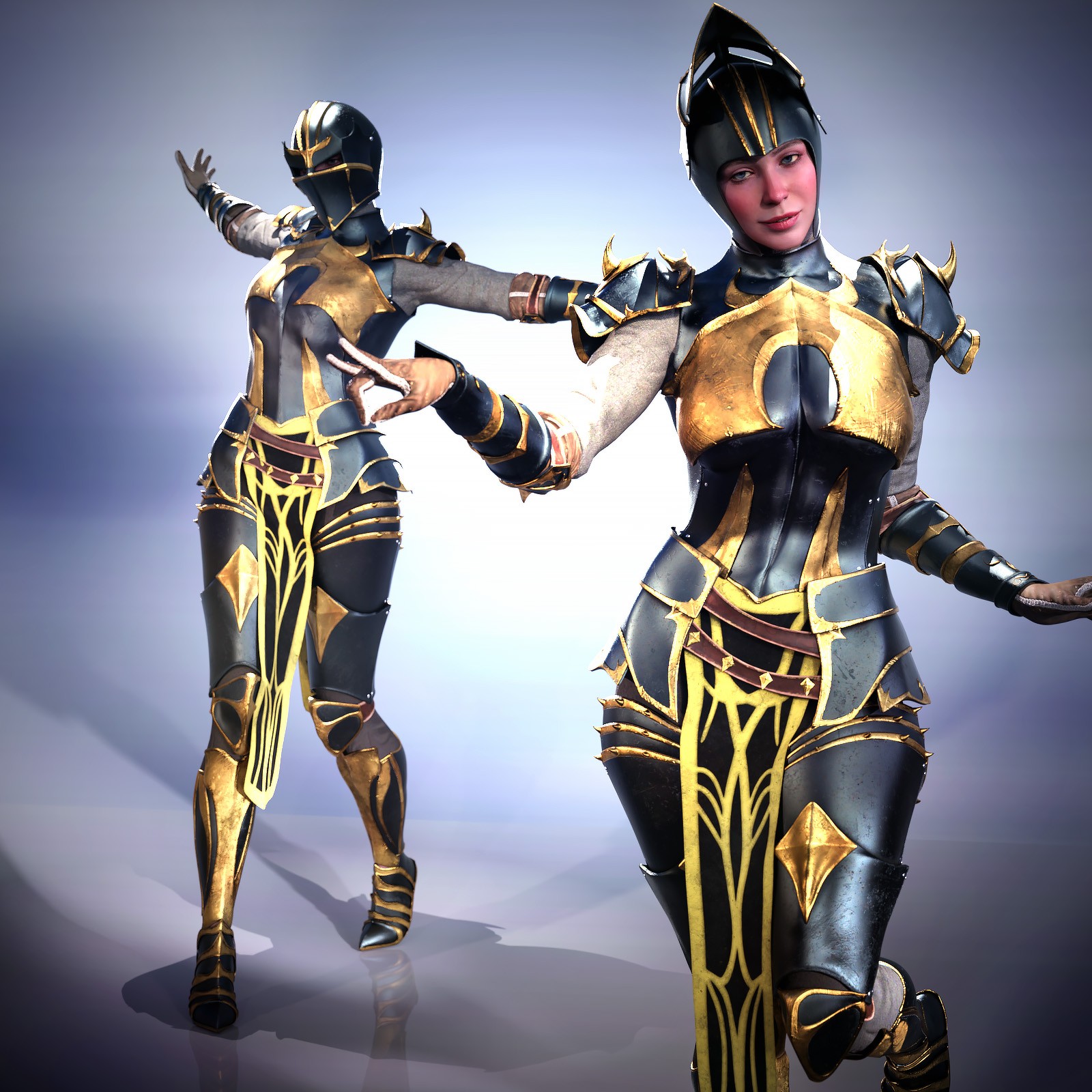Aurum Sentinel Armor Set for Genesis 9 Female by N/A