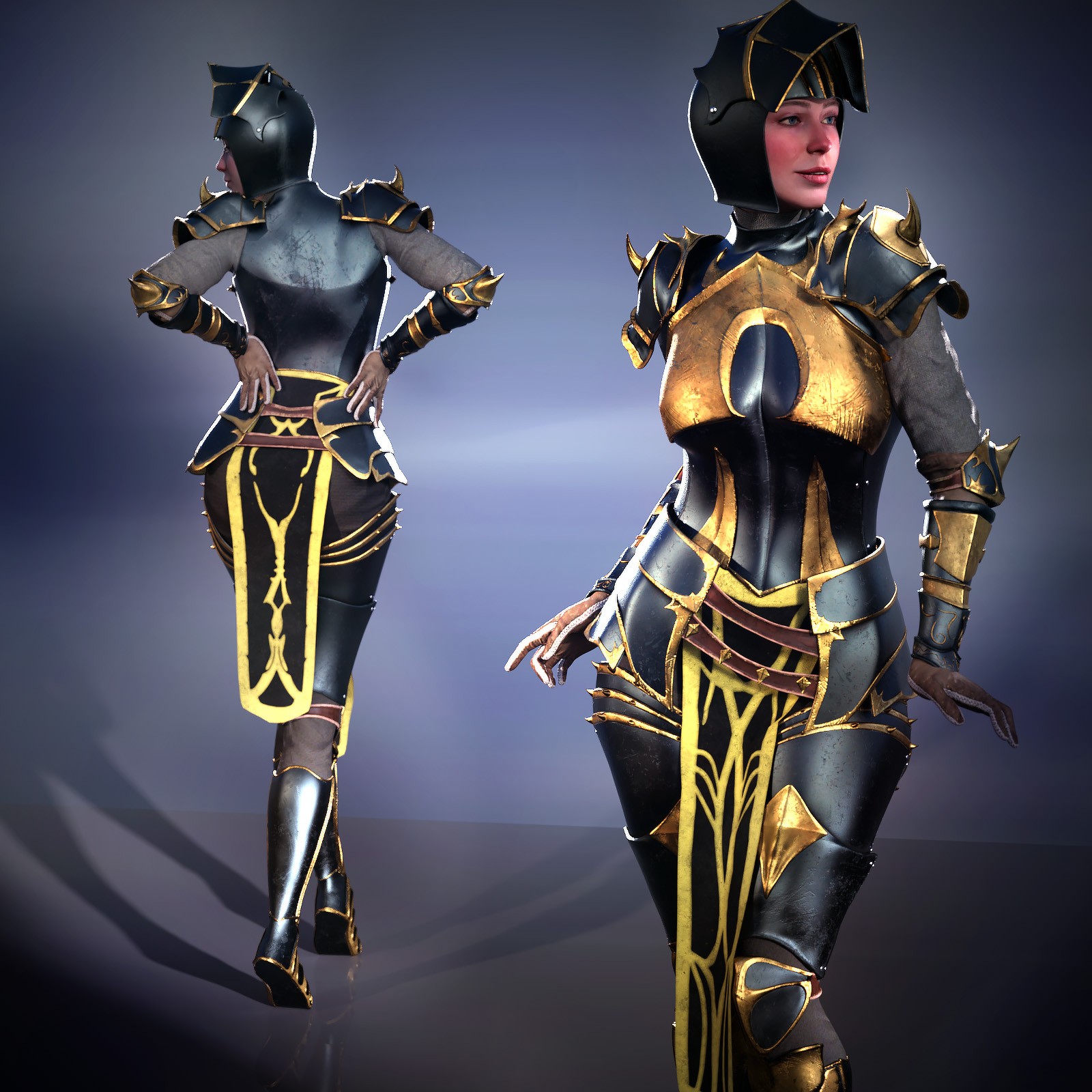 Aurum Sentinel Armor Set for Genesis 9 Female by N/A